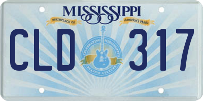MS license plate CLD317