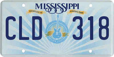 MS license plate CLD318