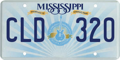 MS license plate CLD320