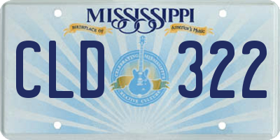 MS license plate CLD322