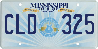 MS license plate CLD325