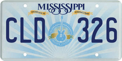 MS license plate CLD326