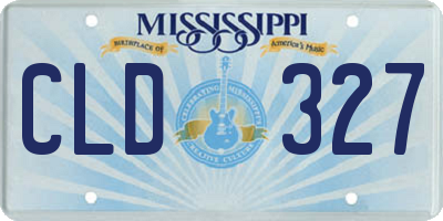 MS license plate CLD327