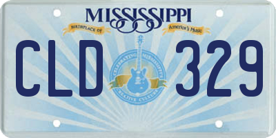 MS license plate CLD329