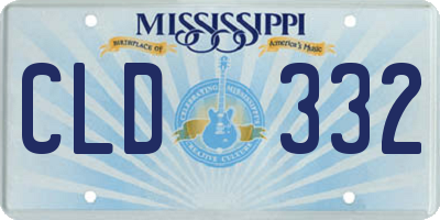 MS license plate CLD332