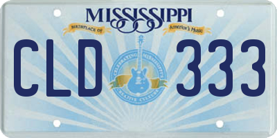 MS license plate CLD333