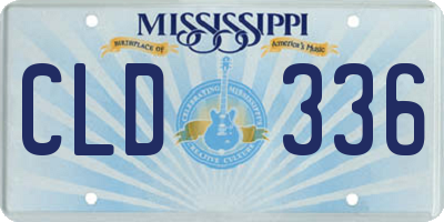 MS license plate CLD336