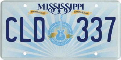 MS license plate CLD337