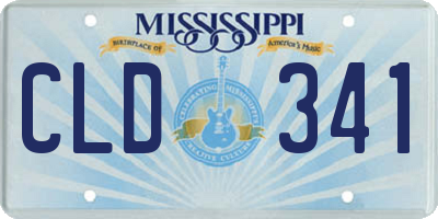 MS license plate CLD341