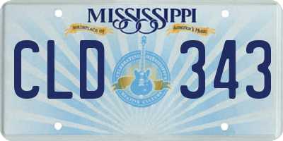 MS license plate CLD343