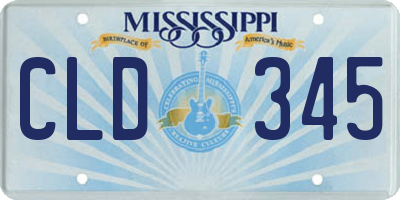 MS license plate CLD345
