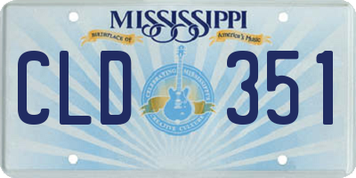 MS license plate CLD351