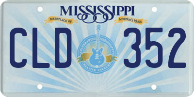 MS license plate CLD352