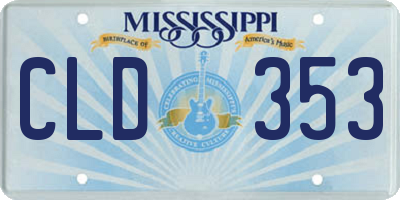 MS license plate CLD353