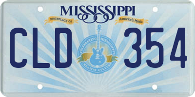 MS license plate CLD354