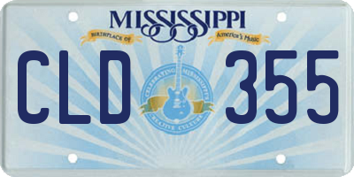 MS license plate CLD355