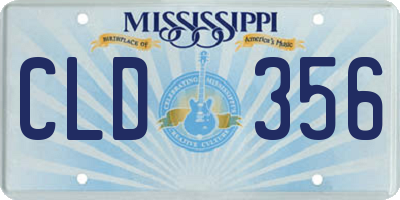 MS license plate CLD356