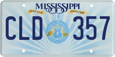 MS license plate CLD357