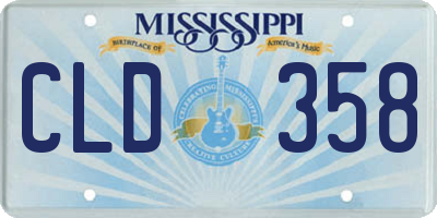 MS license plate CLD358