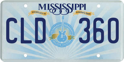 MS license plate CLD360