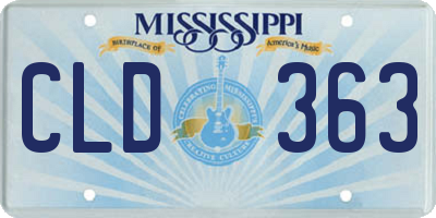 MS license plate CLD363