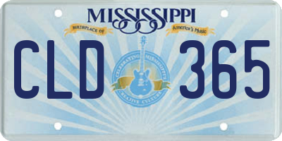 MS license plate CLD365