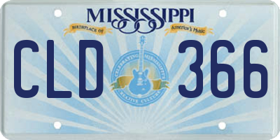 MS license plate CLD366