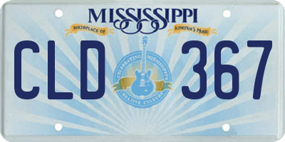 MS license plate CLD367