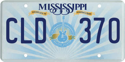 MS license plate CLD370