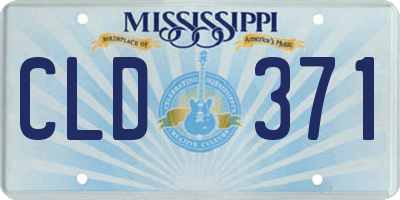 MS license plate CLD371