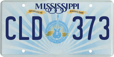 MS license plate CLD373