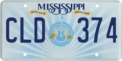 MS license plate CLD374