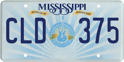 MS license plate CLD375