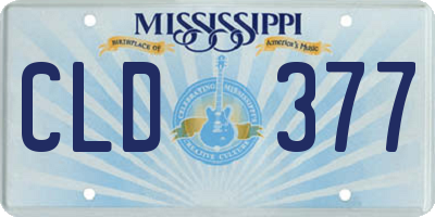 MS license plate CLD377