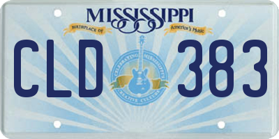MS license plate CLD383