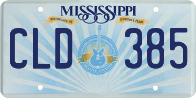 MS license plate CLD385