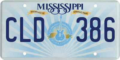 MS license plate CLD386