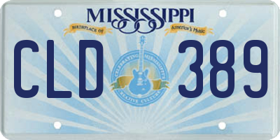 MS license plate CLD389