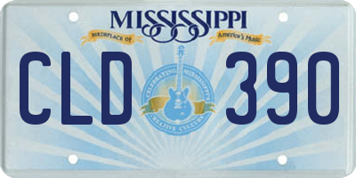 MS license plate CLD390