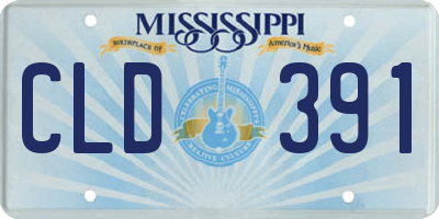 MS license plate CLD391