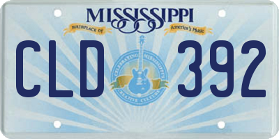 MS license plate CLD392