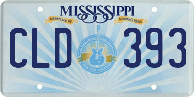 MS license plate CLD393