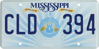 MS license plate CLD394