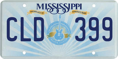 MS license plate CLD399