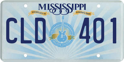 MS license plate CLD401