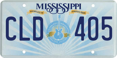MS license plate CLD405