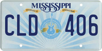 MS license plate CLD406