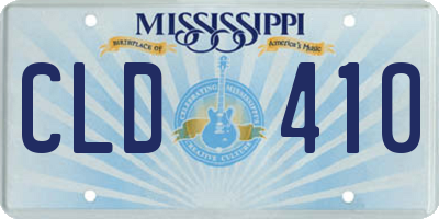 MS license plate CLD410