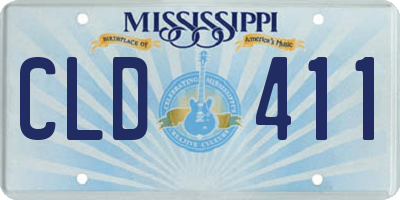 MS license plate CLD411