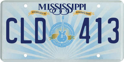 MS license plate CLD413